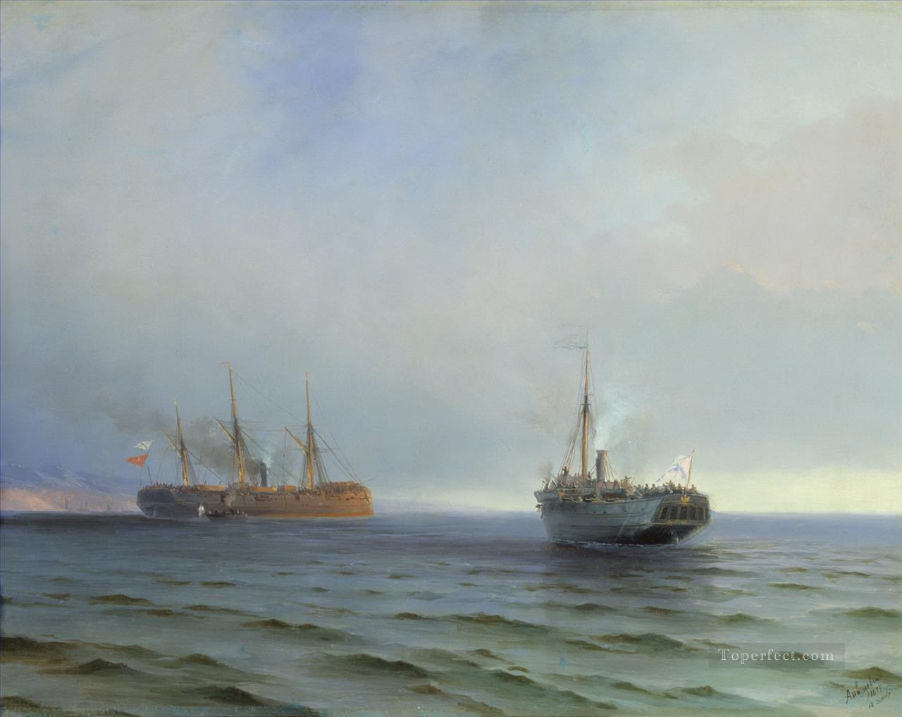 La captura de la nave turca en el Mar Negro Ivan Aivazovsky Pintura al óleo